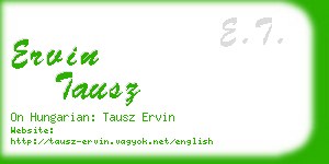 ervin tausz business card